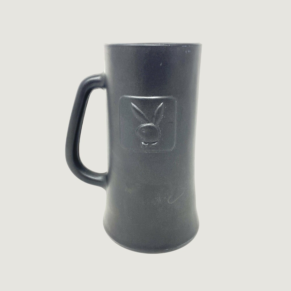 Playboy Beer Mug Stein Unisex OS Black Bunny Logo Matte Ceramic Vintage Mood